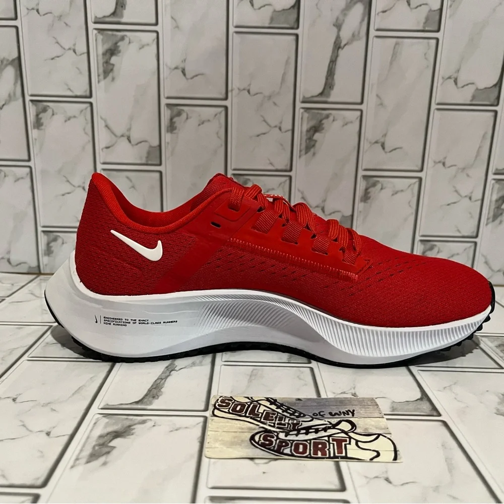 New Nike Air Zoom Pegasus 38 Red White Running Training Gym Shoes Workout Womens